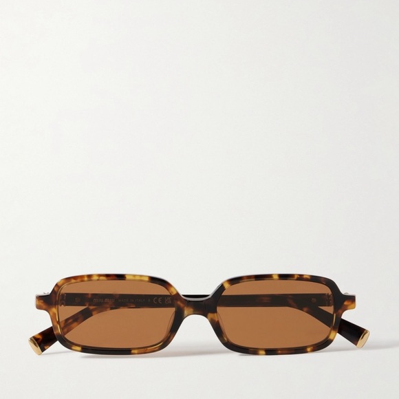 MIU MIU Rectangular Frame Sunglasses 2024 Tortoiseshell Acetate - Picture 4 of 4